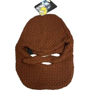 Beard Head Beanie NWT Brown Knit Face Warmer Mustache Wool Ski Mask Gag Gift OS